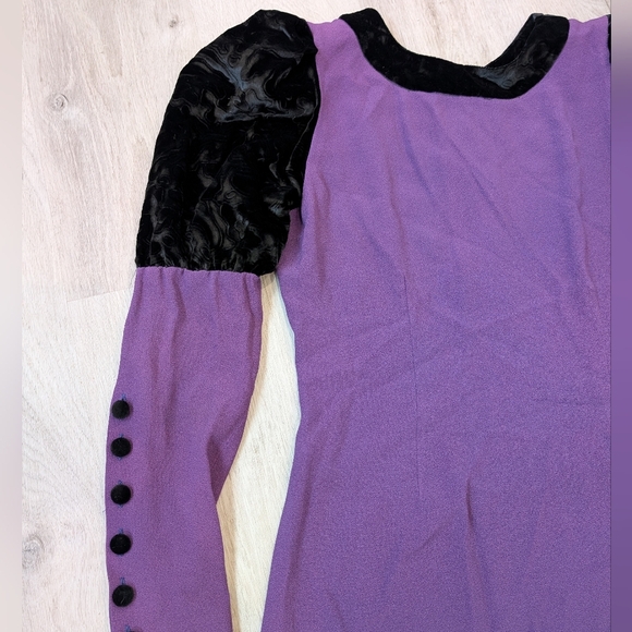 Vintage Cagli Made In Italy Purple Dress Size M - Picture 2 of 9